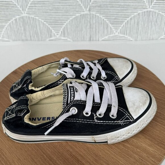 Converse All Star Black Low-Top Kids Sneaker Canvas Slip on shoes Size 13 Junior - Picture 8 of 8